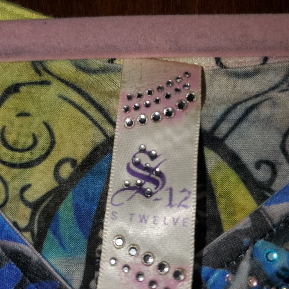 S-twelve Rhinestone blouse size L - Picture 4 of 7